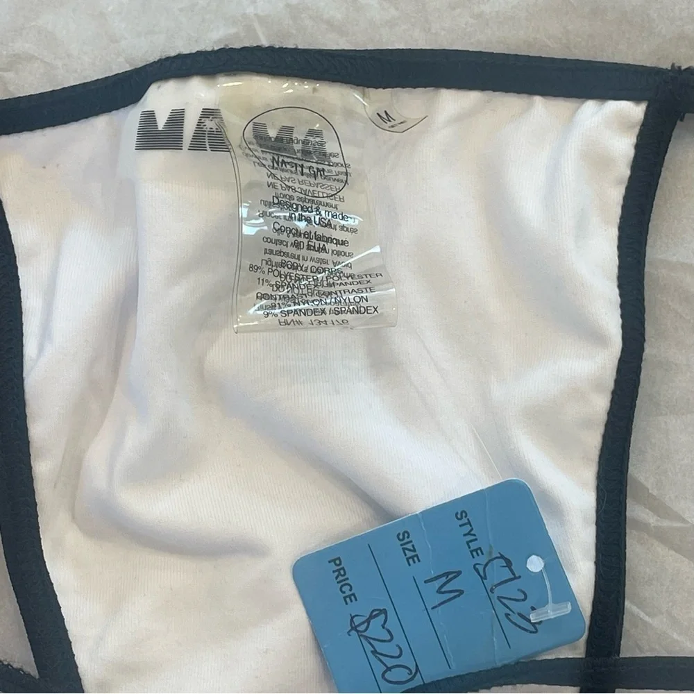 NWT Minimale Animale Plantoon Bikini Bottom Halter Harness , Medium , White Rib